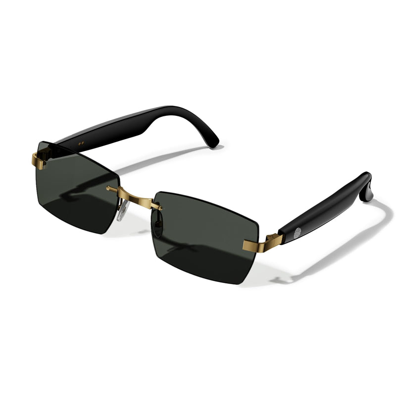Smart Glasses, Bluetooth sungglasses, frameless lenses, built-in microphone and speaker, Athletic/Outdoor UV Protection and Voice Control,Unisex