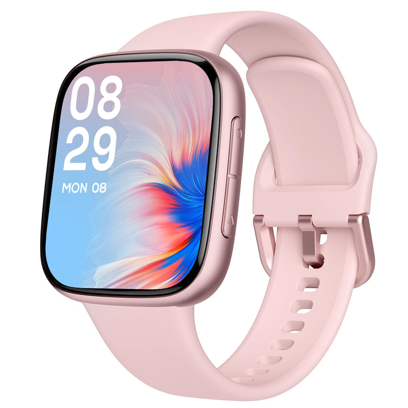 Smart Watch for Women Android & iPhone, 1.85" Ultra HD AMOLED Display,10 Day Battery, 3ATM Swimming Waterproof, Answer/Make Calls, Fitness/Heart Rate/Sleep Tracker/100 Sports, Pink