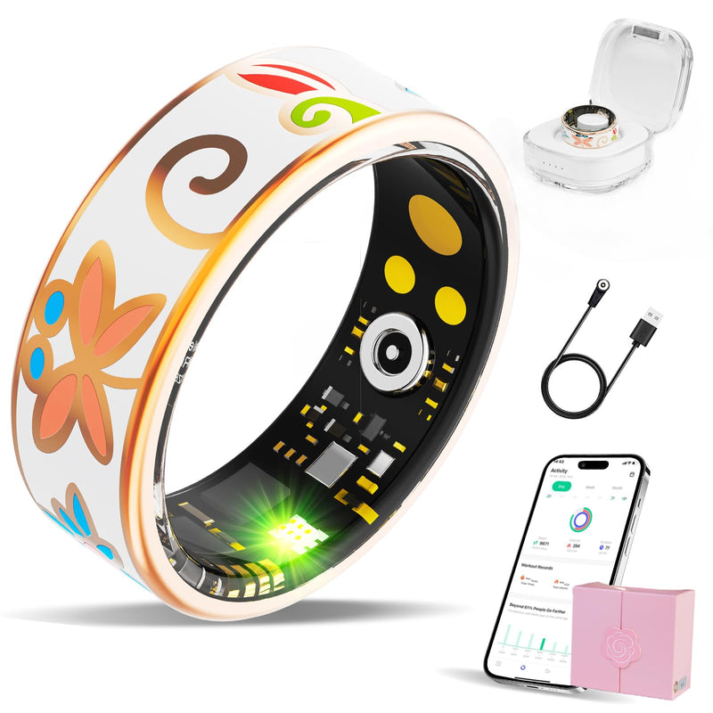 Smart Ring Health Tracker, for men and women, equipped with heart rate monitor, sleep tracker, 8 exercise modes, step counter, 5-7 days battery life, no subscription fee, IP68 waterproof R18 (8)