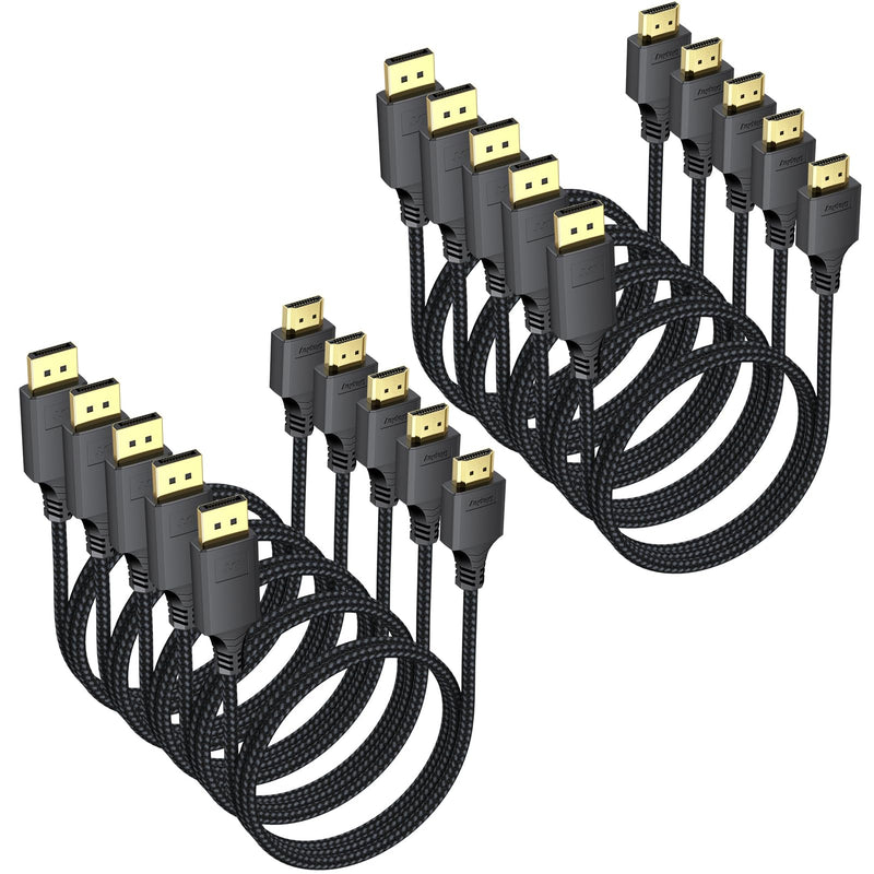Display Port to HDMI Cable 3ft 10 Pack, DisplayPort to HDMI [4K@30Hz 1080P@120Hz], DP (Source) to HDMI (Display) Cord for PC Computer Graphics Card to Projector Monitor TV 3 Feet