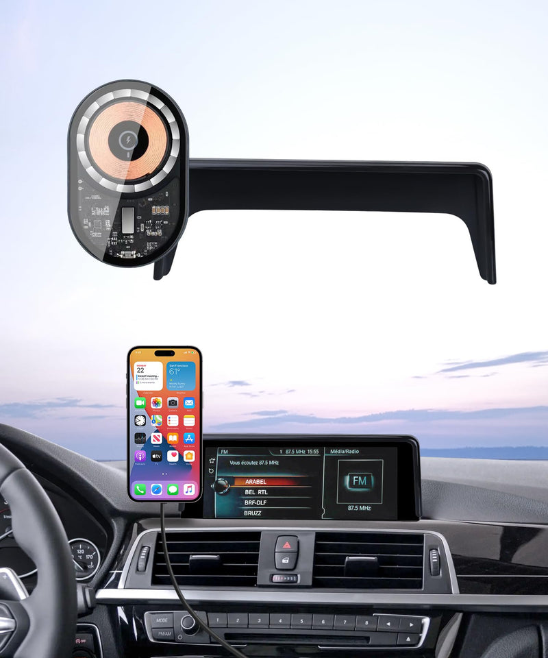 Wireless Charger Car Phone Mount for BMW 3-Series 2012-2018, 2-Series 14-21 | 4 Series 2014-202 8.8"Screen Magsafe Accessories Fast Charging Magnetic Cell Phone Holder Clip Compatible with iPhone Android 8.8-inch for 3 Series/ 4 Series/ 2 Series
