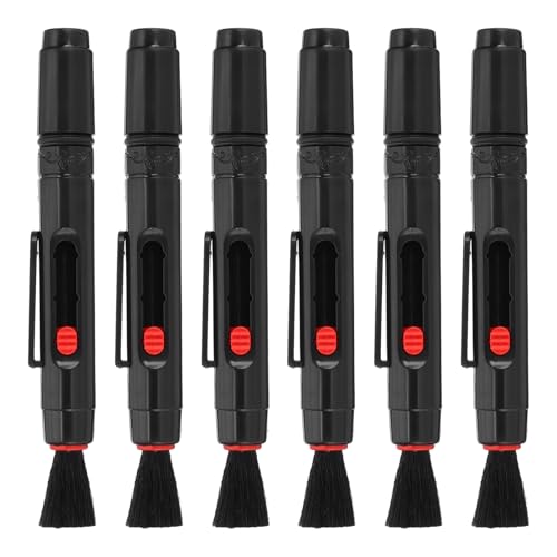 PATIKIL Camera Dusting Brush, Multifunction Cleaning Brush Keyboard Lens Cleaning Pen Screen Lens Cleaner for Vinyl Records, LP Scan, SLR & Computer Screens,6 Pcs Red 6