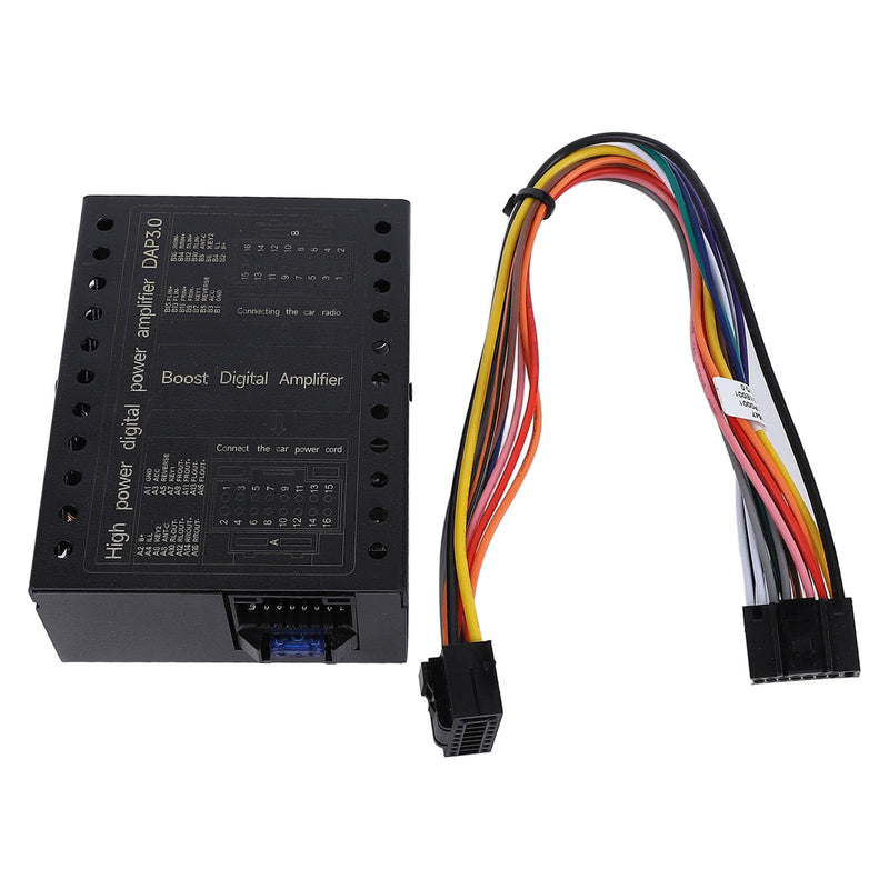 Digital Car Amplifier, 4 Channels 50Wx4 60Wx4 Power Amplifier with DSP, AB Class Technology, Clear Sound Output, Bass Treble Adjustable, Metal Material, DC12V