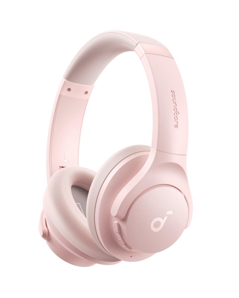 Soundcore by Anker Q20i Hybrid Active Noise Cancelling Headphones, Pink | Over-Ear, Bluetooth, 40H ANC Playtime, Hi-Res Audio, Big Bass, Transparency Mode, Customize via App, Travel, Home, Office Standard Modern
