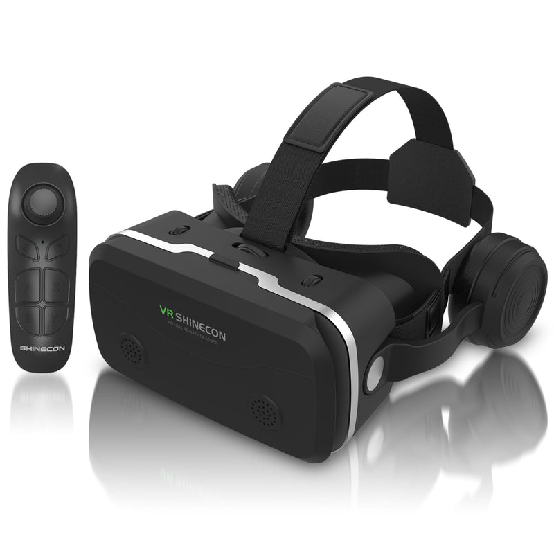 Virtual Reality Headset for iPhone & Android Phones, VR Headset with Remote Controller, HD 3D VR Glasses for TV, Movies & Video Games, VR Headset for Kids, Adults, Compatible 4.7-7 inch Virtual Reality with Remote
