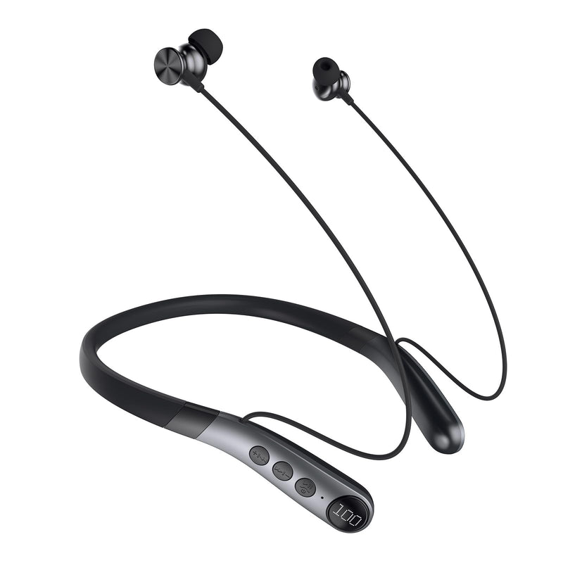Bluetooth Neckband Headphones, Wireless Earbuds with Mic, 60H, IPX5 | 60H Playtime, IPX5 Sweat & Water Resistance, Bluetooth 5.4, Magnetic Neckband, S/M/L Ear Tips, Call Noise Reduction