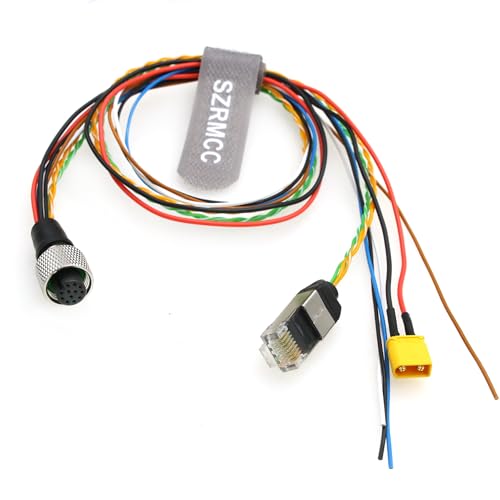 SZRMCC Livox Mid-360 Cable M12 Aviation 12Pin Female 3 in 1 Splitter RJ45 XT30 Flying Leads Data Sensor Cable for DJI Livox Mid-360 Avia Lidar (15cm) 15cm