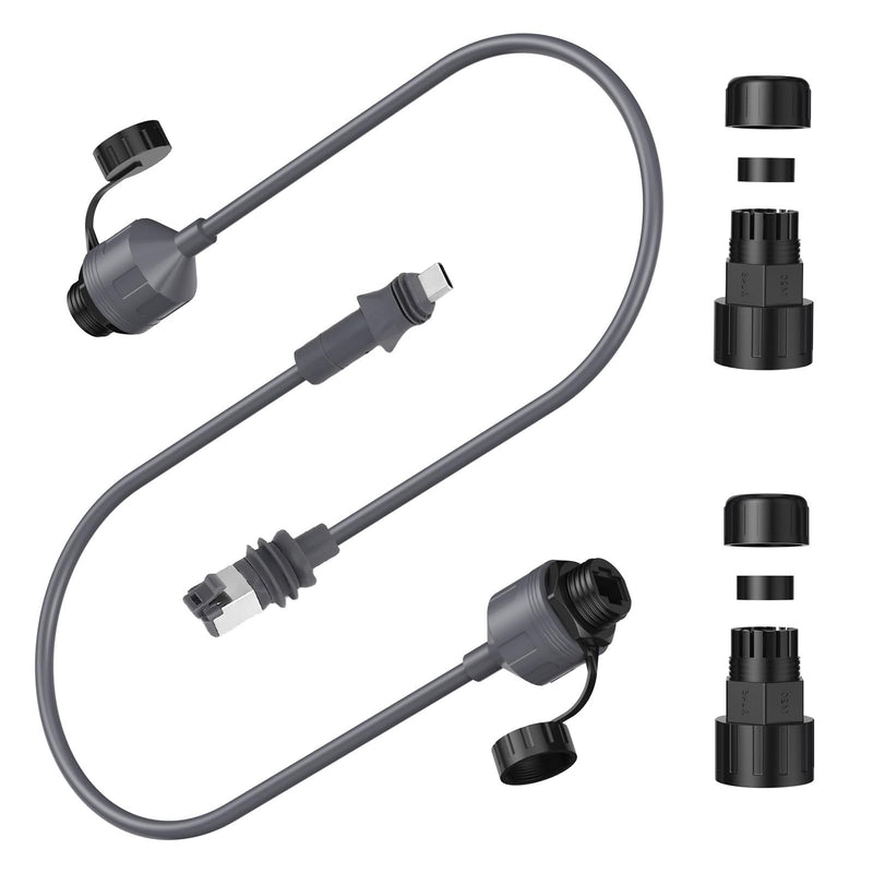 SPX to RJ45 Ethernet Adapter 2 Pack, 1200Mbps IP68 Waterproof, 22AWG Copper Wire T568B Female RJ45 Coupler for Enterprise Antenna Router Direct Connection