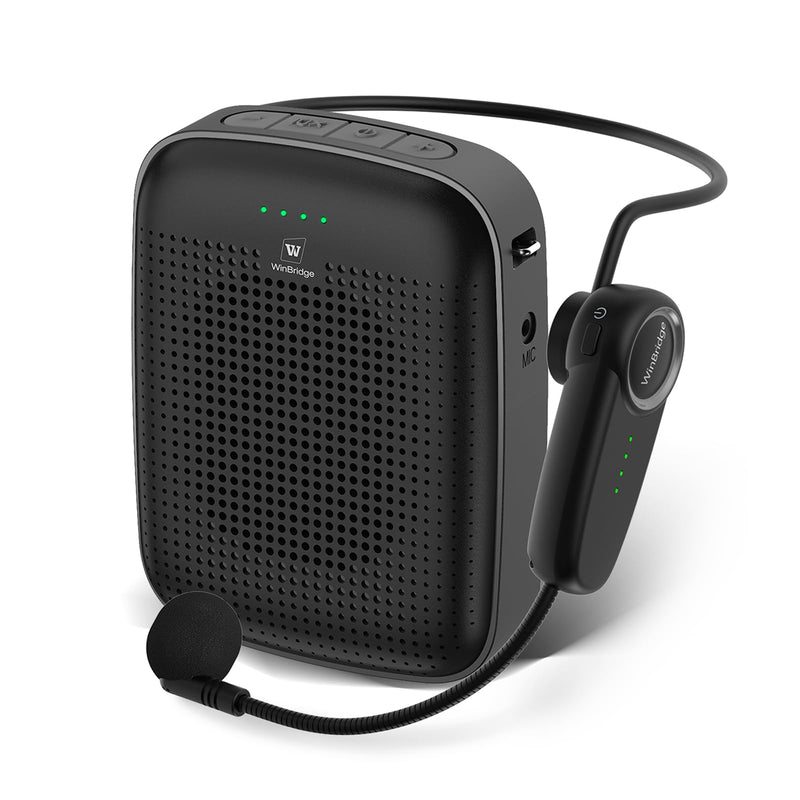 [AUSTRALIA] - Wireless Bluetooth Voice Amplifier for Teachers – 15W Portable Mini Amplifier Speaker with Wireless Microphone Headset, Personal Mic for Classroom, Teaching, Training & Public Speaking – A002 