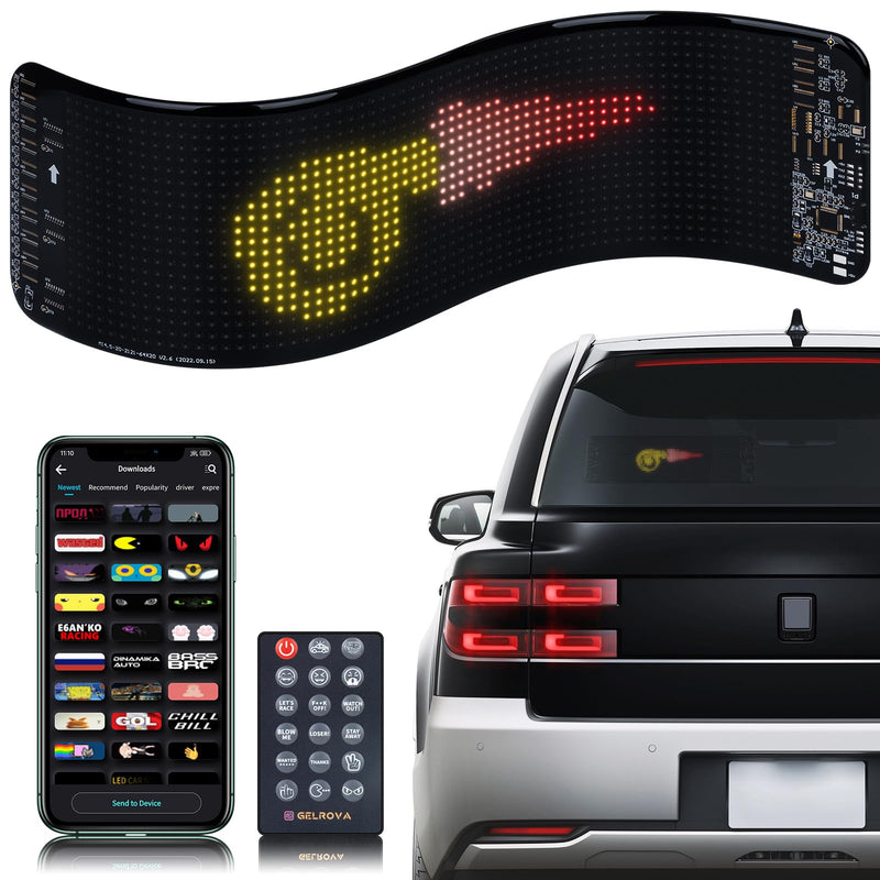Gelrova Dynamic LED Devil Eye Lights, (13.8“ x 3.9") Programmable Matrix, USB-Powered 13.8“ x 3.9"