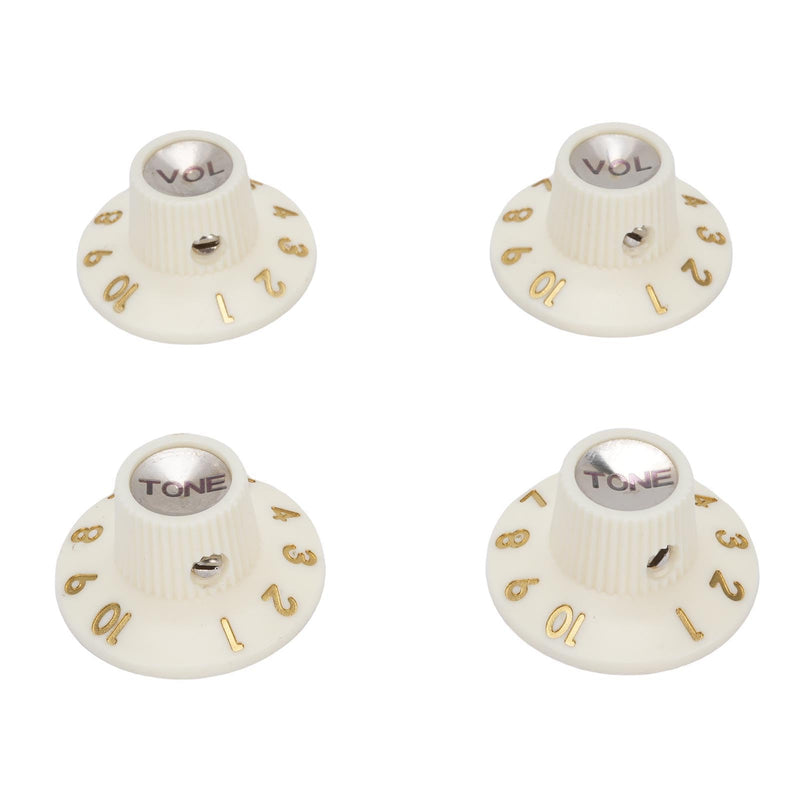 Eujgoov Guitar Control Knobs Retro White Color 2PCS Volume Witch Hat Knobs for Electric Guitar Bass Amplifier Effect Pedal