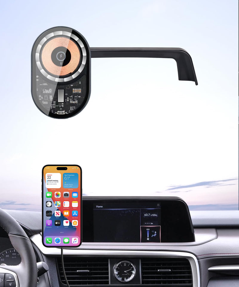 Wireless Charging Car Phone Holder for Lexus RX/Hybrid 2020-2022, 8" Screen | Magsafe Accessories Fast Charging Magnetic Cell Phone Holder Clip Compatible with iPhone Android, 3D Fit Vehicle Phone Stand 8-inch for 2020-2022 RX/RX Hybrid