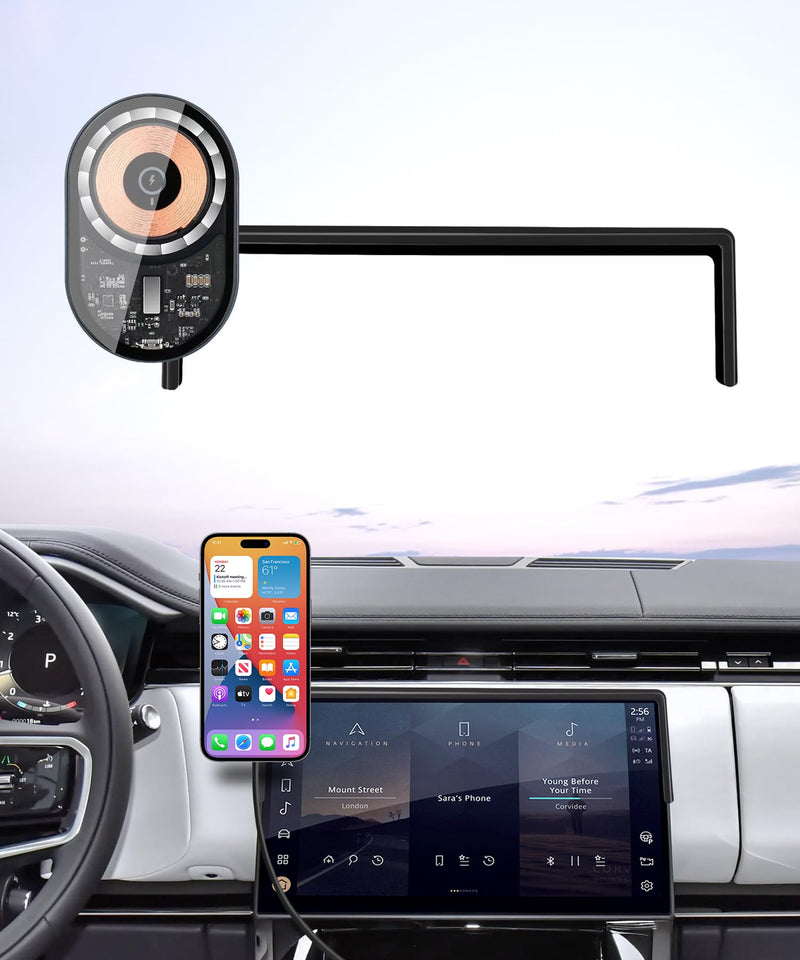 Wireless Charger Car Phone Mount for Land Rover Range Rover/Sport 2023-2026 | 13.1" Screen Magsafe Accessories Fast Charging Magnetic Cell Phone Holder Clip Compatible with iPhone Android, 3D Fit Bracket