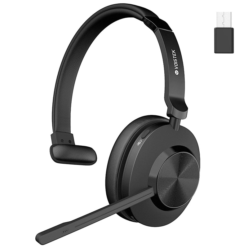 Voistek Wireless Headset with Mic for Work, Bluetooth Computer Headphones(Bluetooth 5.3 + USB Dongle) w/Noise Cancelling Mic & Mute Button for Work,Home Office,Zoom,Teams,Online Meetings (Grey) Gray