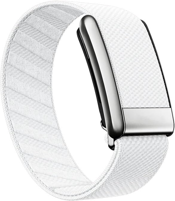 Whoop 4.0 Compatible SuperKnit Luxe Replacement Wrist Band, Luxurious | Precious Metal | Ultra-Soft | High Performance, Premium Quality, Comfortable, Breathable & Durable White with Platinum