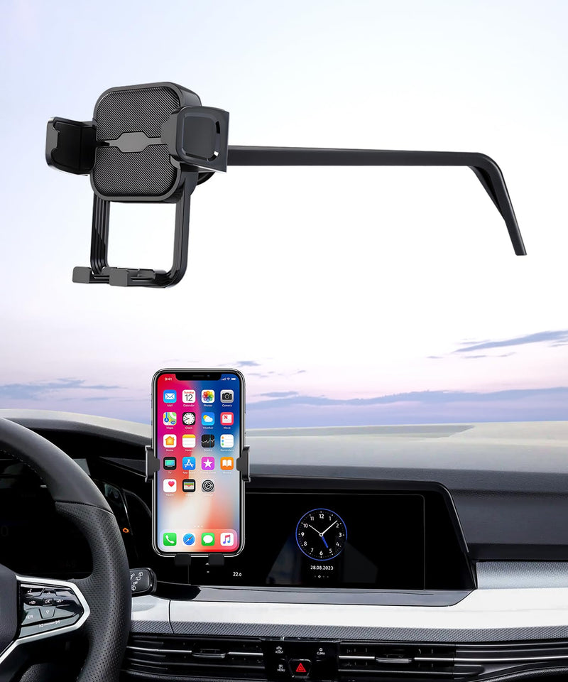 Auto Clamp Car Phone Holder for Volkswagen Golf/GTI/Golf R 2022-2024 | 8/10" Screen Universal Mechanical Clip Cell phone Mount Accessories Fit iPhone Android, Automobile GPS Dashboard Cradle For 2022-2024 Golf/Golf GTI/Golf R
