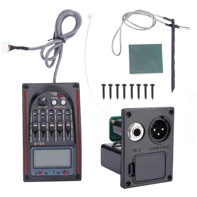 5 Band Acoustic Guitar Preamp,LCD Acoustic Guitar Pickup, Piezo Pickup Eq Equalizer Tuner