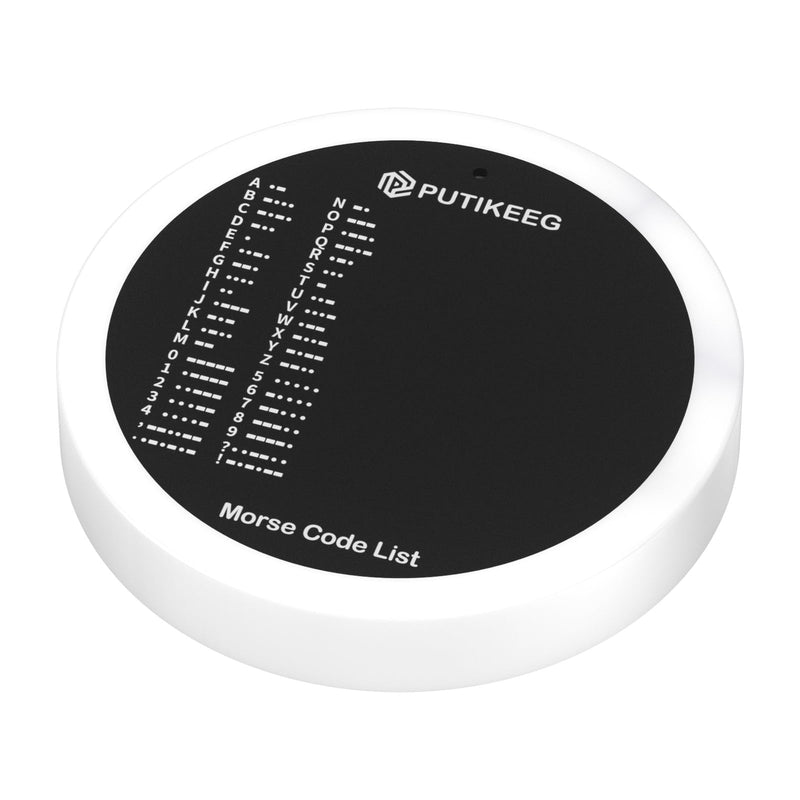 PUTIKEEG Morse Code Round Table Key morse code List Learning Shortwave Radio (White) White