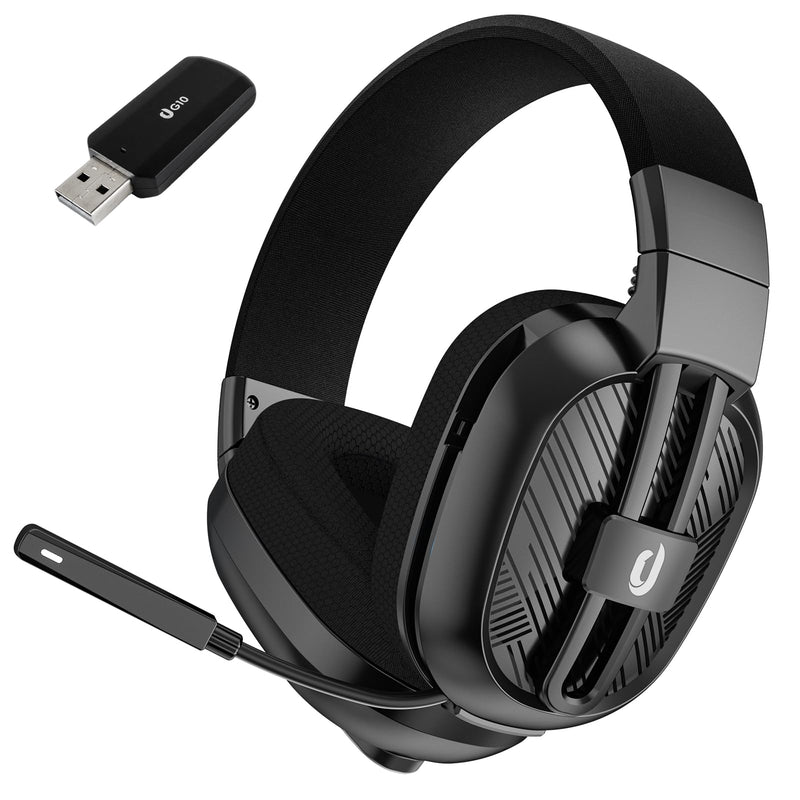 [AUSTRALIA] - Jeecoo 2.4GHz Wireless Gaming Headset with Microphone for PC PS5 PS4, Bluetooth 5.3 Gaming Headphones with Noise Canceling Mic for Laptop, Mobile, Mac, Stereo Sound, 50+Hr Battery, Low Latency Black 