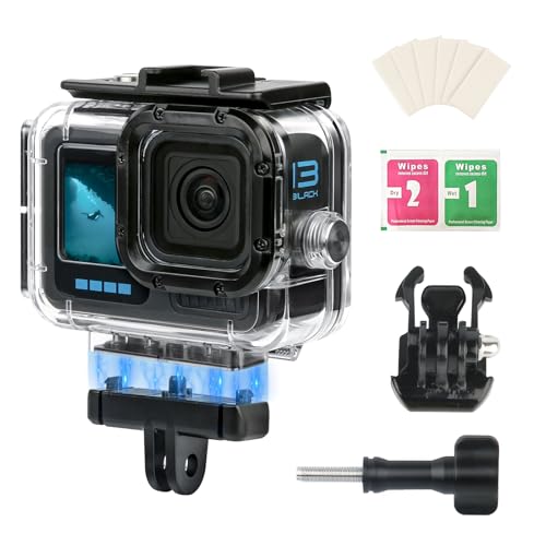 Waterproof Diving Housing for GoPro HERO13/12/11/10/9 Black - 196FT/60M Underwater Case with Magnetic Latch Mount, Protective Underwater Diving Housing Shell Accessories Plastic Case with Magnetic Latch Mount GoPro HERO13-9 Black