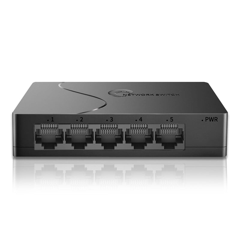 Goalake 5 Port Gigabit Managed Ethernet Switch, Easy Smart Network Splitter with VLAN & QoS, Desktop/Wall Mount, for Small Office Home Network No PoE-in 5 Ports