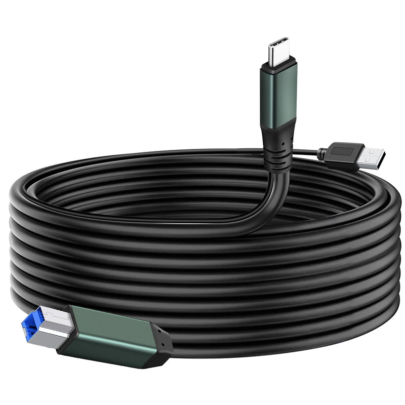 Kumiho USB C to USB B 3.0 Cable 30ft, High Speed USB 3.0 Type C to USB B Printer Cable for Brother Canon HP Epson LaserJet