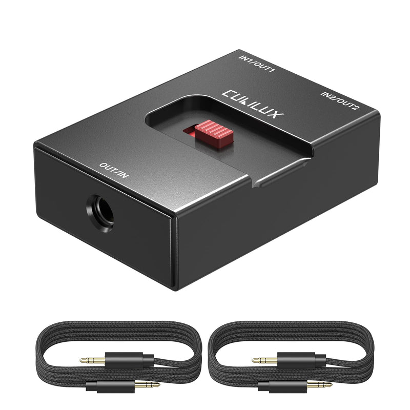 [AUSTRALIA] - Cubilux 3.5mm Audio Selector, Bidirectional 2-In-1-Out or 1-In-2-Out 1/8-in TRS Headphone Switcher, Ultra-Compact Aluminum Case Passive Toggle A/B AUX Switch Box for PC 