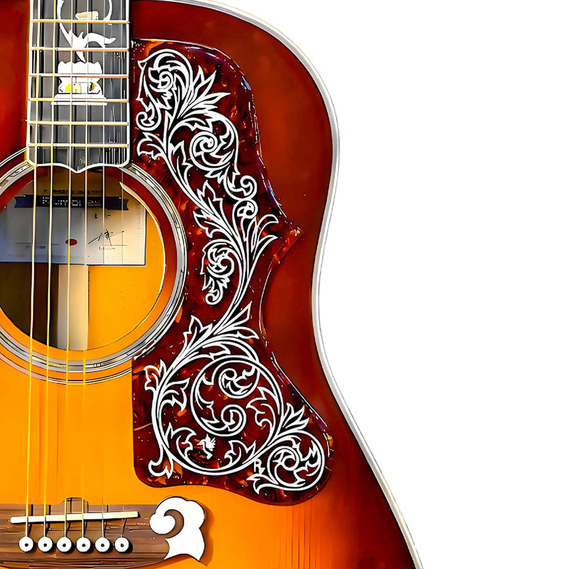 [AUSTRALIA] - Acoustic Guitar Pickguard 2.4mm Super Scratch-Resistant Tortoise Red |3M Adhesive No Drill Required Brown Red 