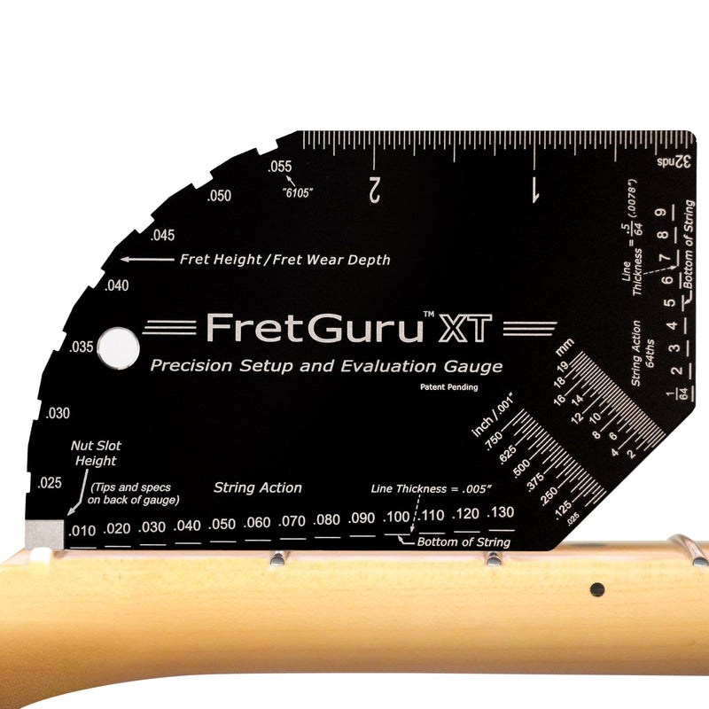 [AUSTRALIA] - FretGuru XT Guitar String Action Gauge – Pro Fret Rocker, Bridge & Pickup Spacing Ruler, Advanced Ultra-Precision, MOAGG™ Technology – Guitar Setup Tool for Luthiers with Fret Height/Fret Wear Checker XT Gauge 