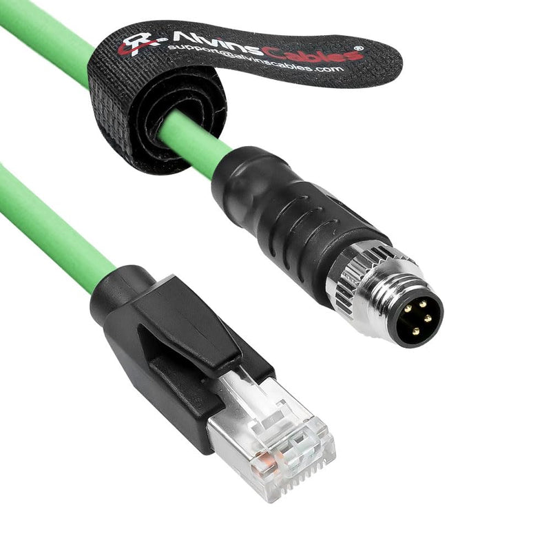 Alvin's Cables M8 A-Code 4 Pin Male to RJ45 Ethernet Cable Cat5e High-Flex Shielded for Beckhoff ZK1090-3191 Industrial Automation EtherCAT Fieldbus 33ft/10m 10M