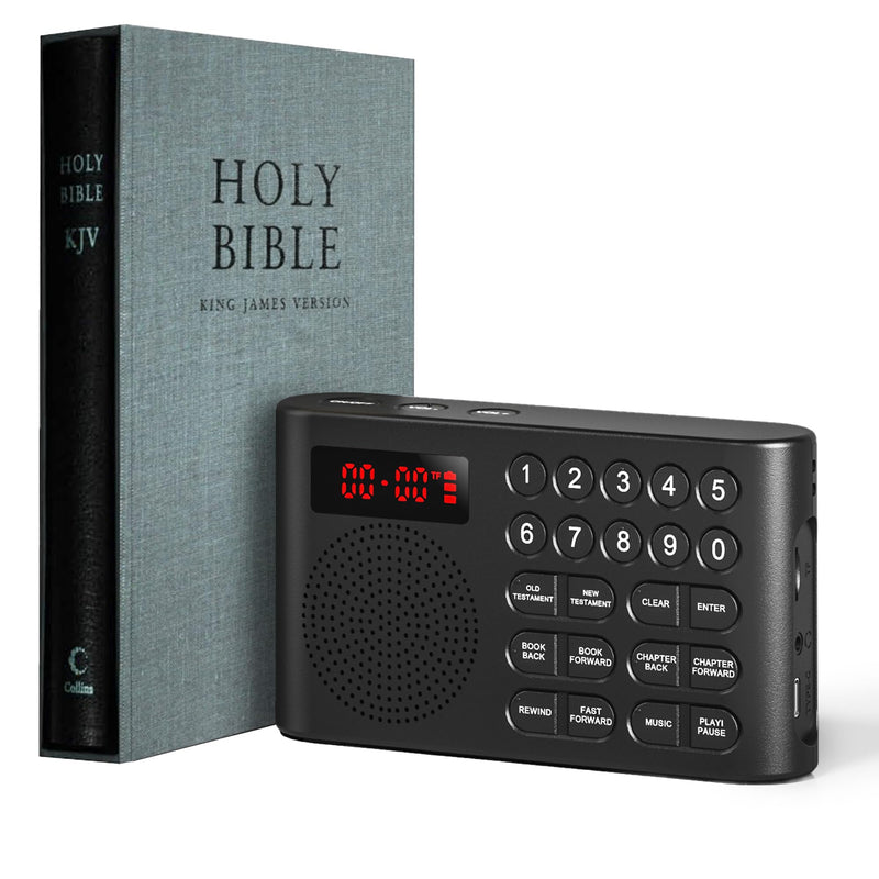 [AUSTRALIA] - iGuerburn KJV Audio Bible Player for Seniors, Electronic Bible Old & New Testament in King James Version, Easy Read Talking Bible with 26H Playtime 