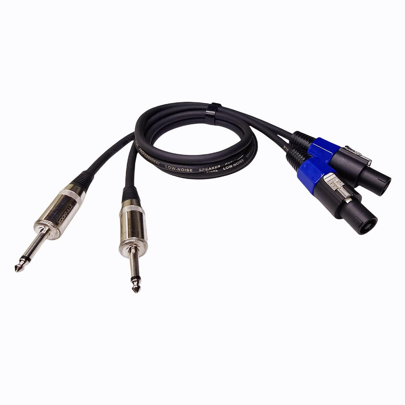 [AUSTRALIA] - Speakon to 1/4 Speaker Cable, 3.3 Feet Professional 12 AWG Wire Audio Amplifier Speakon Cable, DJ/PA Speaker Cables Wire with Twist Lock (2-Packs) 