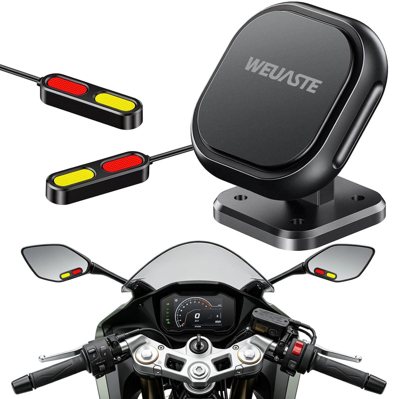 BSD01 Motorcycle BSD Blind Spot Detection System, 24GHz Millimeter-Wave Radar, RCW Rear Collision Warning, IP67 Waterproof, All-Weather Safety Protection with LED Indicators Alert for All Moto Black Large