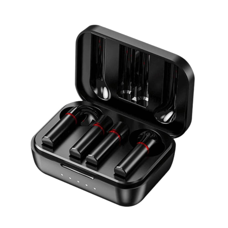 Earbuds with Swappable Batteries – 24H+ Playtime, Wireless, Waterproof, Magnet-Lock Case (Black) Black