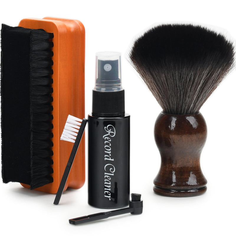 6-in-1 Vinyl Record Cleaning Kit | Vinyl Record Cleaner Kit – Includes 2in1 Velvet Microfiber Brush, Soft Antistatic Nano Fiber Brush, Cleaning Liquid, Duster & Stylus Brush, Storage Box, for Records 6PCS