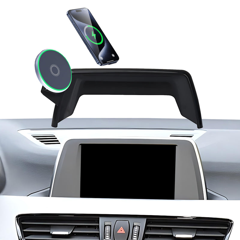 Car Phone Mount for 2016-2019 BMW The X1/BMW The X2 6.5" Screen Accessories | MagSafe 15W Fast Wireless Charger Cell Phone Holder,360° Rotatable 3D Fit Navigation Clip-On Cradle,will Not Block Air Vents fit for 2016-2019 BMW The X1 / The X2 (6.5 Inch)