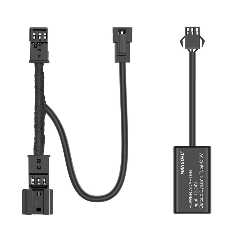 [AUSTRALIA] - Mangoal Dash Cam Power Adapter for Audi Porsche Volkswagen with Black 3-Pin Rain Sensor – Hidden Cable Kit for GPS Radar Mirror Camera, Plug & Play Fits All Models with Black 3-Pin Rain Sensor Port 