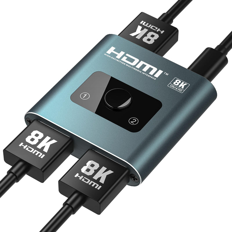 [AUSTRALIA] - 4K 120Hz HDMI Switch, 8K 60Hz HDMI 2.1 Bi-Directional 2-in-1/1-in-2 Switcher Splitter, Aluminum HDMI Selector 48Gbps High Resolution Switch Capable for Gaming, PS5, Xbox, HDR10, Dolby Vision 