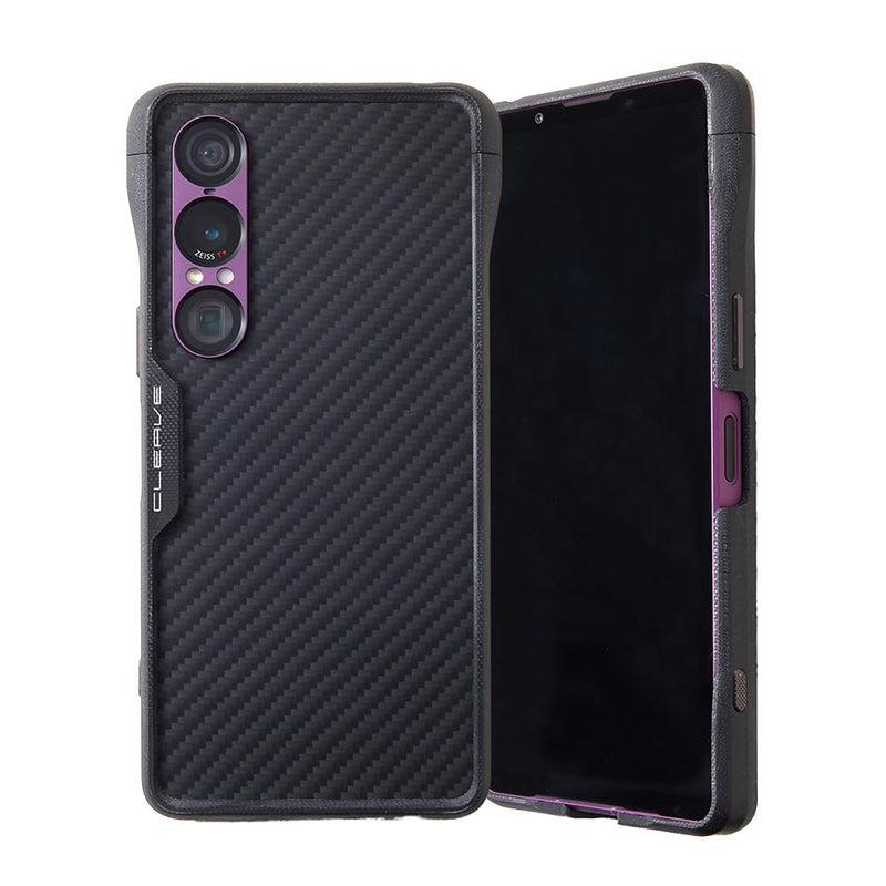 DEFF Cleave G10 Bumper Case for Sony Xperia 1 VII, Chrono, Made for Xperia Certified, Dupont Kevlar 1500D Aramid Fiber, Black