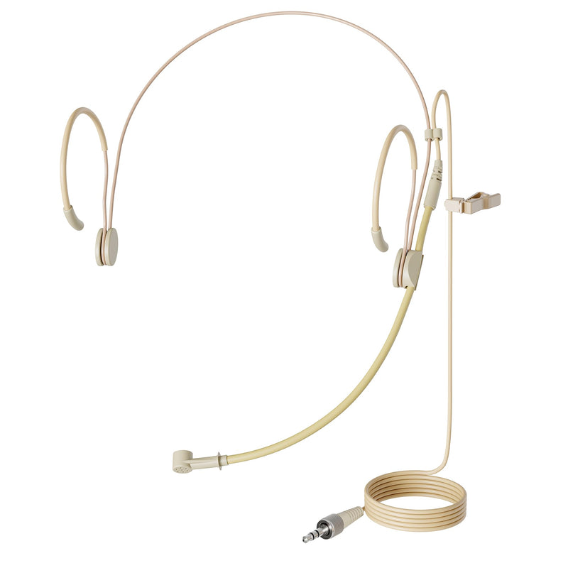J K MIC-J 069 Earhook Headworn Microphone Unidirectional Mic Compatible with Sennheiser Wireless Bodypack Transmitters - 1/8" Locking Screw Connector