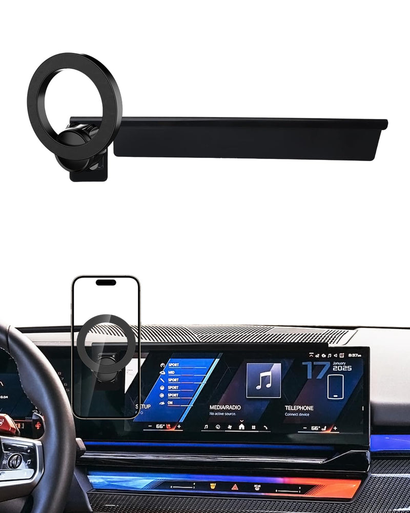 PZK Car Phone Mount for BMW X5 X6 2024-2026 & BMW X7 2023-2026 Accessories | Magnetic MagSafe Phone Holder for BMW X5 X6 X7 14.9-inch Screen 360° Rotation Hands-Free with Storage Box Not Affect Vent