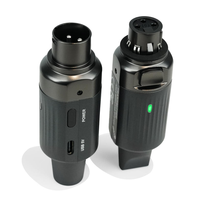 AROMA Wireless XLR Transmitter Receiver, UHF Wireless Microphone Audio System for Dynamic Mics PA Mixer