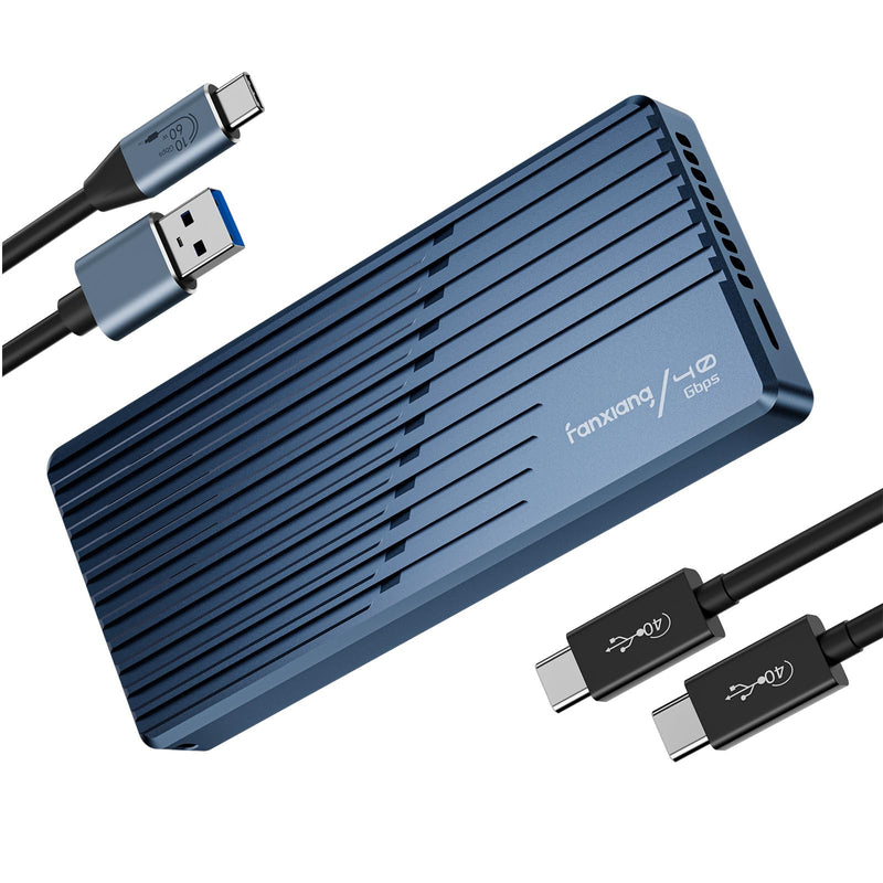 fanxiang 40Gbps M.2 NVMe SSD Enclosure with Cooling Fan, Compatible with USB4/3.2/3.1/3.0, Thunderbolt 3/4, USB Adapter/Reader, Supports M Key and Size 2230/2242/2260/2280 SSDs, MP400
