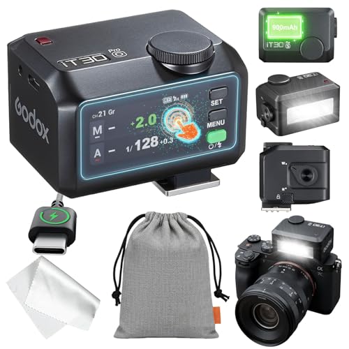 Godox iT30 pro O TTL Mini Flash & Trigger- GODOX Authorized Distributor iT30 Pro O for Olympus - IT30Pro TTL Flash, Wireless Master & Receiver, HSS 1/8000 Second, 2.4G Wireless Black IT30PRO for Olympus