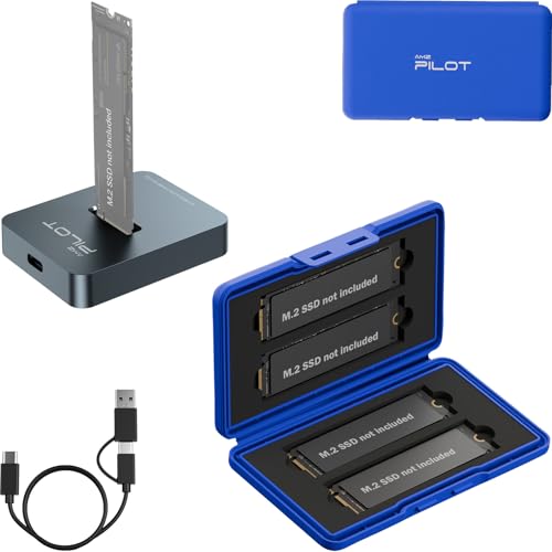 M.2 Reader Dock + 4 Slots M.2 Storage Box Blue - SD03 Alloy + C43