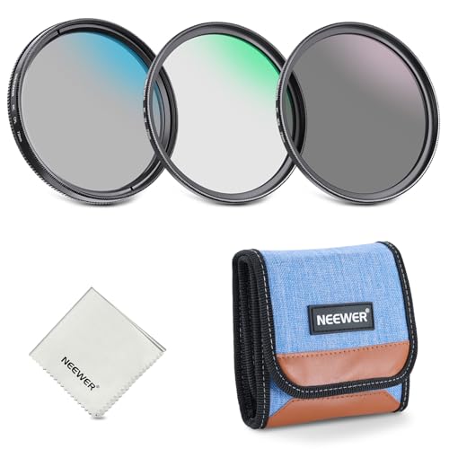 NEEWER 72mm UV/CPL/ND Lens Filter Kit, UV Protection + Circular Polarizing + Neutral Density (ND8) Camera Lens Filter Set with Multicoated Optical Glass, Slim Frame & Upgraded Foldable Storage Case UV+CPL+ND8