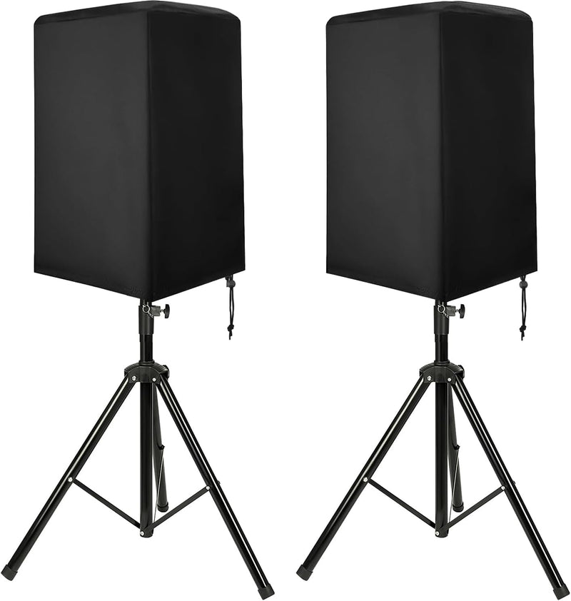 [AUSTRALIA] - Speaker Cover, Outdoor Speaker Covers for PA/DJ Lightweight Powered Speaker, UV Protection Water Resistant Dustproof 210D Oxford Cloth Speaker Covers (2 PCS) (Black, 12 Inch) Black 