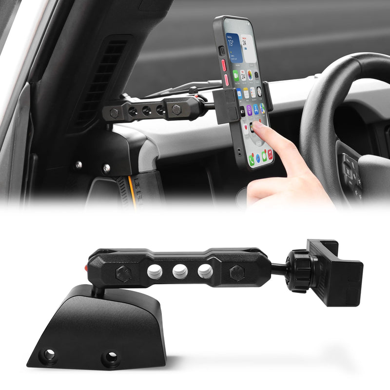 Car Phone Mount for 2021-2026 Ford Bronco Accessories 2/4 Door | Driver Side, 360° Adjustable, Aluminum Bronco Phone Mount, Sturdy and Durable, Steady Support, Fit 4-7 inch Phones