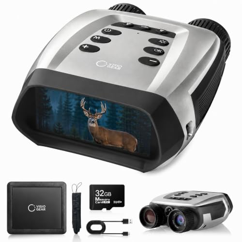 VisioGear 4K Night Vision Binoculars for Adults - Night Thunder X3 Lunar Silver