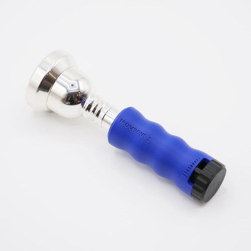 Trombone Mouthpiece Buzzing Practice Tool – Anywhere Practice & Warm-up – Large Shank for Trombone & Euphonium – BRASS BUZZ TRAINER (Blue) Blue